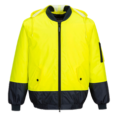 Portwest Hi-Vis Bomber Jacket 2 Tone Waterproof Reflective Work Safety MJ304
