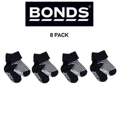 Bonds Baby Classics Cuff Non Slip Grip Sole Fine Toe Seams 8 Pack RYY82N