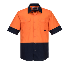 Portwest Hi-Vis Two Tone Lightweight Short Sleeve Shirt Reflecftive Safety MS802