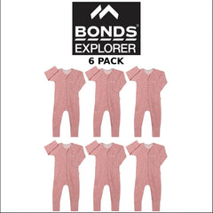 Bonds Baby Poodlette Zip Wondersuit Cotton Safe Protective Zip 6 Pack BZJSA R2T