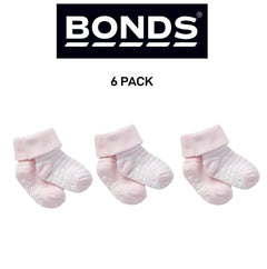 Bonds Baby Classics Cuff Non Slip Grip Sole Fine Toe Seams 6 Pack RYY82N