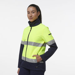 KingGee Womens Reflective Spliced Pocket Softshell Safety Work Jacket K45006