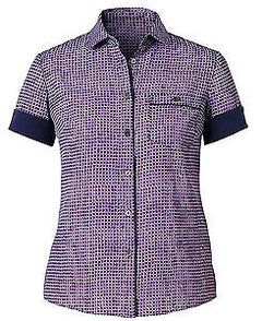 NNT Womens Pixel Print S/S Action Back Shirt Collared Button Shirt CAT9S2