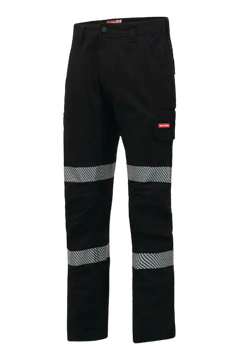 Hard Yakka Canvas Cargo Pant Tough Double Layer Knees Reflective Stretch Y02855