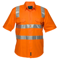 Portwest Hi-Vis Regular Weight Short Sleeve Shirt with Tape over Shoulder MS192