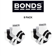 Bonds Baby Sportlet Arch Support Soft Breathable Comfiness Socks 8 Pack RXXL4N