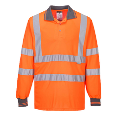 Portwest Hi-Vis Long Sleeved Polo 2 Tone Reflective Taped Work Safety S277