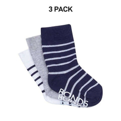 Bonds Baby Stay On Crew Socks with Grippy Soles Breathable Cotton 3 Pack RXQ33N