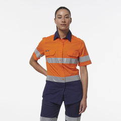 KingGee Womens Workcool Vented Reflective Short Sleeve Shirt K44229