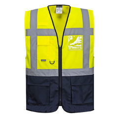 Portwest Warsaw Executive Vest Tape Reflective Zip Opening Work Safety C476