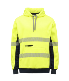 KingGee Mens Hi Vis Reflective Pull Over Hoodie Winter Fleece Work Safety K55054