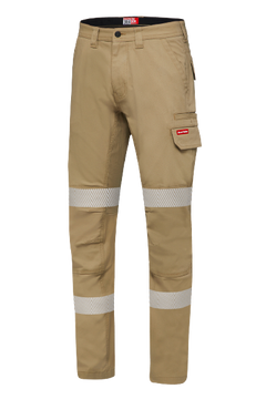 Hard Yakka Canvas Cargo Pant Tough Double Layer Knees Reflective Stretch Y02855