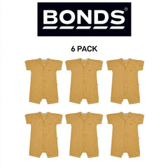 Bonds Baby Waffle Romper Soft Recycled Cotton Stretchy Fabric 6 Pack BWRNA