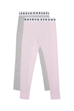 Bonds Girls Hipster Leggings Comfortable Elastic Stretchy Cotton 2 Pack KWE7K