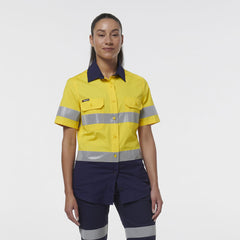 KingGee Womens Workcool Vented Reflective Short Sleeve Shirt K44229