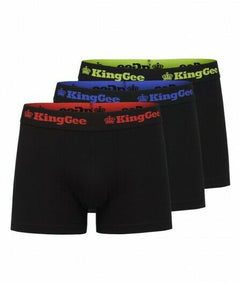 Mens KingGee Cotton Trunk 3 Pack Black King Gee Jocks Underwear Trunks K09023