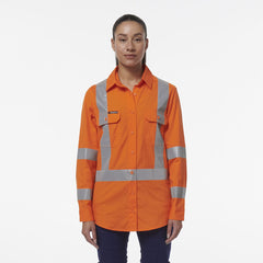 KingGee Womens Safety Workcool Vented X Back Reflective Breathable Shirt K44233