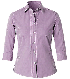 NNT Mens Gingham 3/4 SLV Tuck Shirt Pleated Button Collared Sleeve CAT9Q9