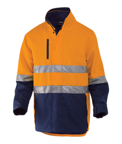 KingGee Mens Reflective 3 in 1 Cotton Jacket Work Lined Safe Quilted Vest K55400