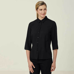 NNT Womens Business Georgie  3/4 Sleeve Pleat Back Formal Shirts Classic CATUKZ