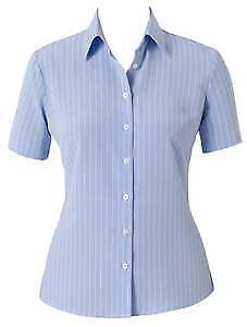 NNT Womens Poly Print Stripe S/S Action BK Shirt Business Classic Shirt CAT48E