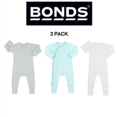 Bonds Baby Pointelle Cozysuit Branded Elastic Trim Aussie Cotton 3 Pack BXGGA