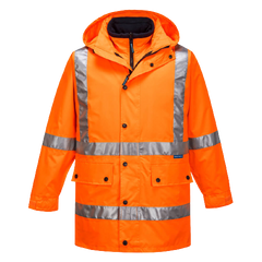Portwest Max 4-in-1 Rain Jacket with Cross Back Reflective Work Safety MJ331