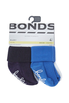 Bonds Baby Bamboo Cuff Super Soft and Feature Fun Colours 4 Pack R41354