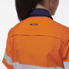 KingGee Womens Workcool Vented Reflective Short Sleeve Shirt K44229