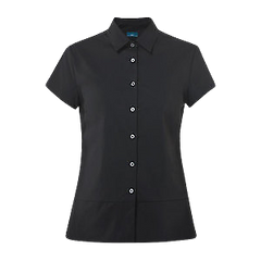NNT Womens Stretch Cotton Blend Cap Sleeve Shirt Classic Fit Black Shirt CATU2V