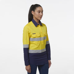 KingGee Women Workcool Vented Closed Front Reflective Shirt K44230