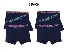 Bonds Girls Sport Shortie Soft Elastic Great Coverage Dry & Comfy 6 Pack UWCT3A