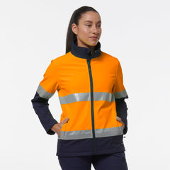 KingGee Womens Reflective Spliced Pocket Softshell Safety Work Jacket K45006