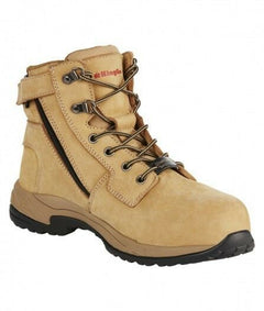 Womens KingGee Tradie Zip Up Safety Toe Nubuck Leather Gel Work Boots K27380