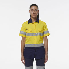 KingGee Womens Workcool Vented Reflective Short Sleeve Shirt K44229