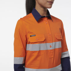 KingGee Women Workcool Vented Closed Front Reflective Shirt K44230