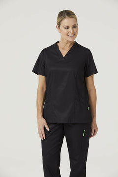 NNT Womens Nightingale V-Neck Classic Nurse Scrub Top Hip Pocket Workwear CATU5F