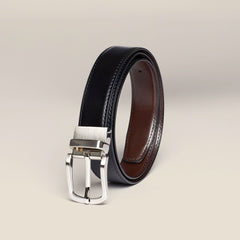 NNT Mens Genuine Leather Reversible Metal Buckle with Clasp Prong Belt CATAXC