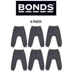 Bonds Kids Fleece Logo Trackie Pants Tie Cord at Waist Drawstring 6 Pack KWLEK