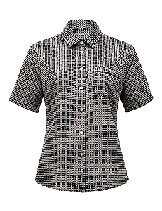 NNT Womens Pixel Print S/S Action Back Shirt Collared Button Shirt CAT9S2