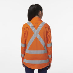 KingGee Womens Safety Workcool Vented X Back Reflective Breathable Shirt K44233