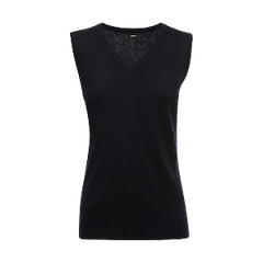 NNT Womens V-Neck Vest Black Sleeveless Vest Shirt CAT5BS