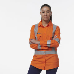 KingGee Womens Safety Workcool Vented X Back Reflective Breathable Shirt K44233