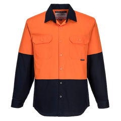 Portwest Hi-Vis Two Tone Regular Weight Long Sleeve Shirt Work Safety MS901