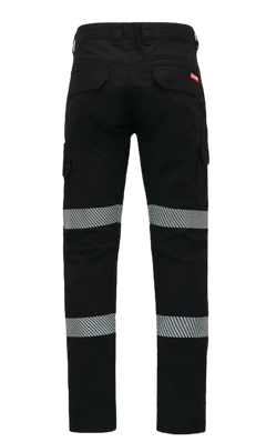 Hard Yakka Canvas Cargo Pant Tough Double Layer Knees Reflective Stretch Y02855
