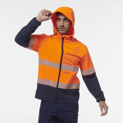 KingGee Mens Hi Vis Reflective Durable Hooded Repel Safety Work Jacket K55061