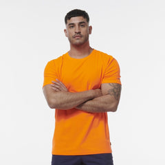 KINGGEE Mens HI Vis Crew Workwear Regular Fit Reflective Sleeve T Shirt K54034