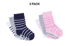 Bonds Baby Stay On Crew Socks with Grippy Soles Breathable Cotton 3 Pack RXQ33N