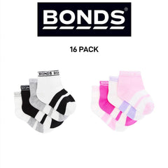 Bonds Baby Sportlet Arch Support Soft Breathable Comfiness Socks 16 Pack RXXL4N