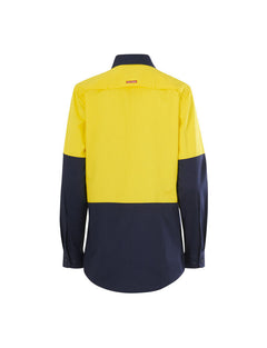 Hard Yakka Womens Long Sleeve HI Vis 2 Tone Reflective Vented Shirt Y08423